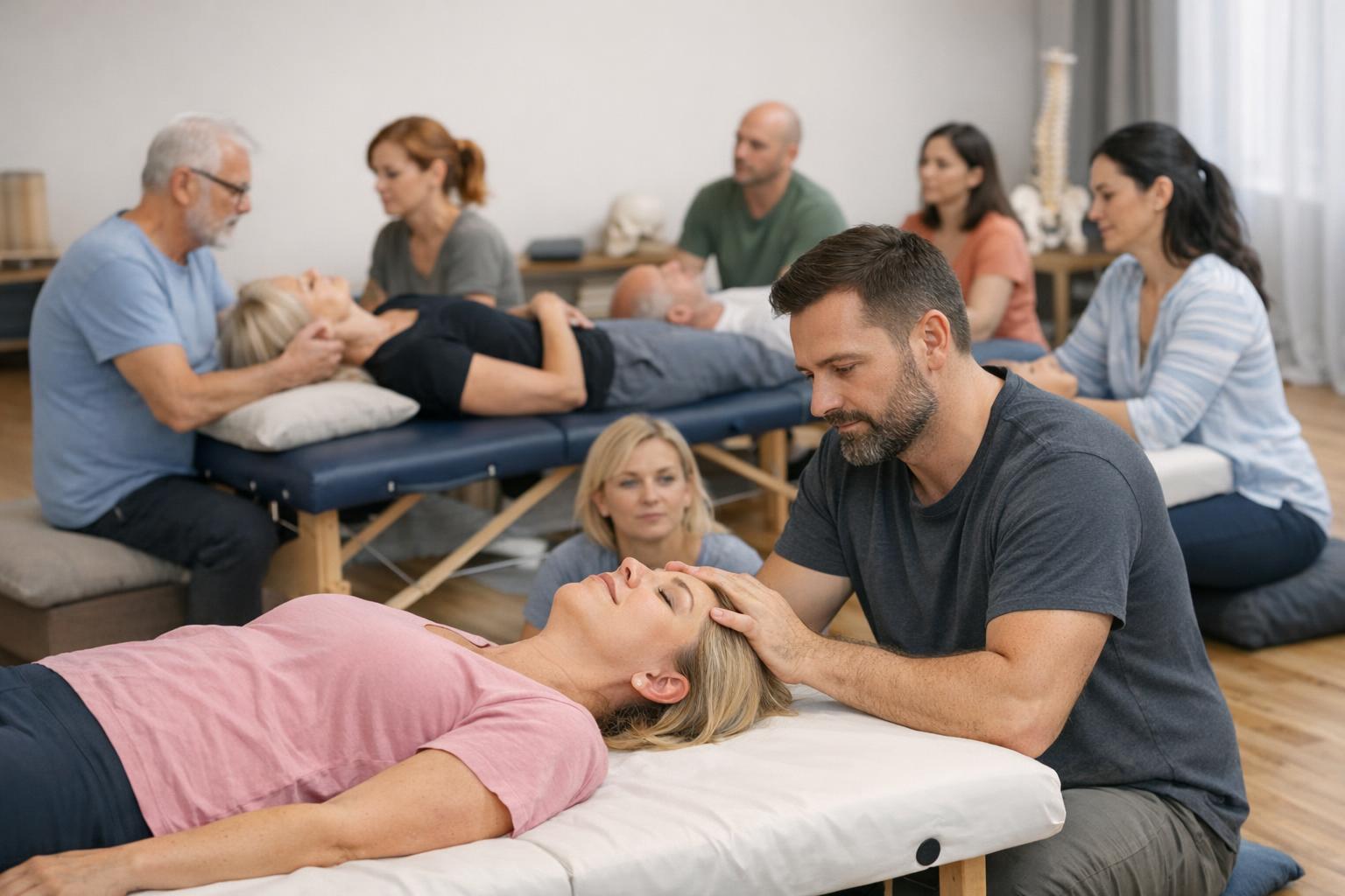 grupa uczestników podczas warsztatów technik czaszkowych